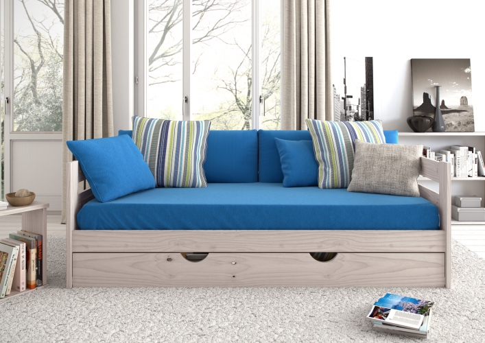 sofá cama de madera